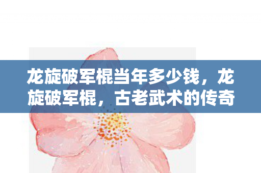 龙旋破军棍当年多少钱，龙旋破军棍，古老武术的传奇与力量