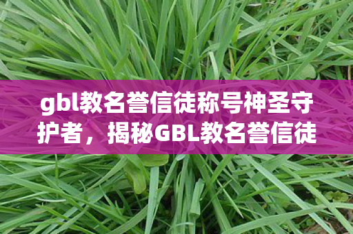 gbl教名誉信徒称号神圣守护者，揭秘GBL教名誉信徒背后的真相