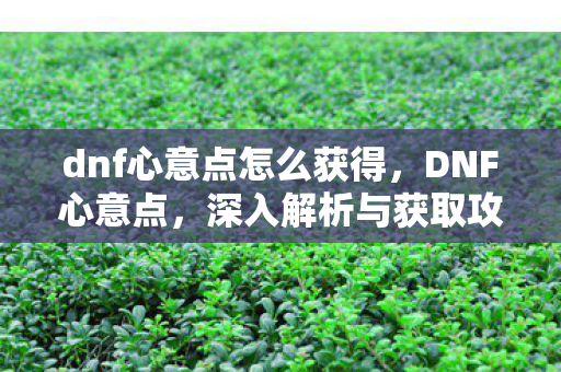 dnf心意点怎么获得，DNF心意点，深入解析与获取攻略