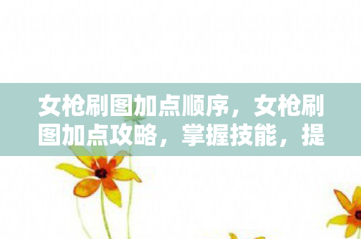 女枪刷图加点顺序，女枪刷图加点攻略，掌握技能，提升效率