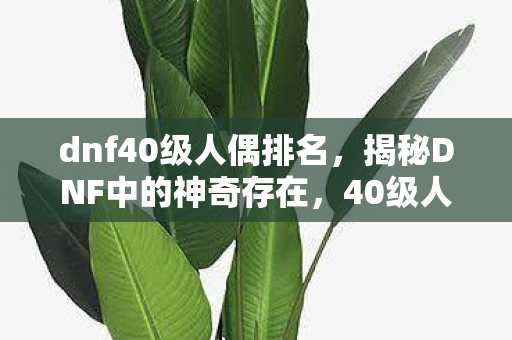 dnf40级人偶排名，揭秘DNF中的神奇存在，40级人偶师