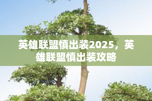 英雄联盟慎出装2025，英雄联盟慎出装攻略
