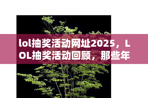 lol抽奖活动网址2025，LOL抽奖活动回顾，那些年我们追逐的幸运大奖（2013年篇）