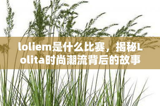 loliem是什么比赛，揭秘Lolita时尚潮流背后的故事，一场跨越时空的梦幻之旅
