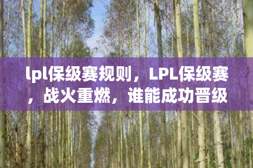 lpl保级赛规则，LPL保级赛，战火重燃，谁能成功晋级？