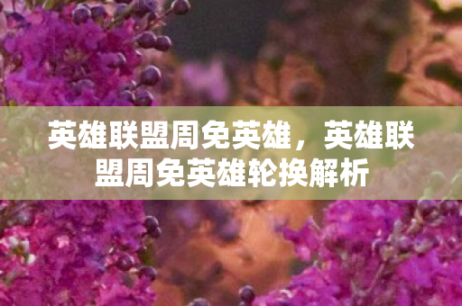 英雄联盟周免英雄，英雄联盟周免英雄轮换解析