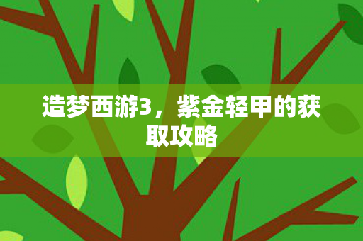 造梦西游3，紫金轻甲的获取攻略