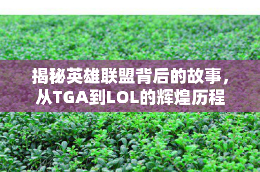 揭秘英雄联盟背后的故事，从TGA到LOL的辉煌历程