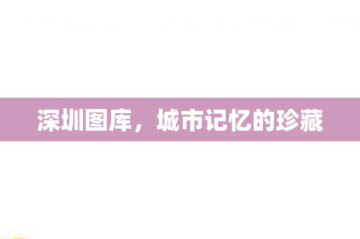 深圳图库，城市记忆的珍藏