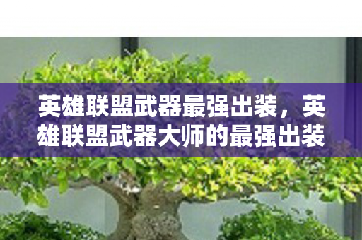 英雄联盟武器最强出装，英雄联盟武器大师的最强出装攻略