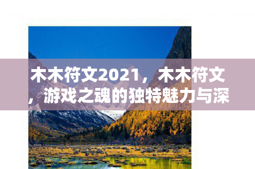 木木符文2021，木木符文，游戏之魂的独特魅力与深层解析