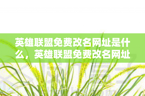 英雄联盟免费改名网址是什么，英雄联盟免费改名网址详解