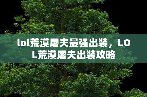 lol荒漠屠夫最强出装，LOL荒漠屠夫出装攻略