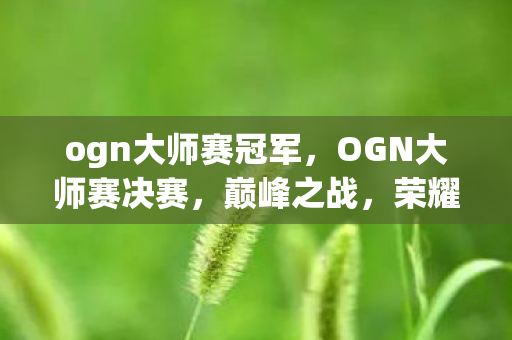 ogn大师赛冠军，OGN大师赛决赛，巅峰之战，荣耀之巅