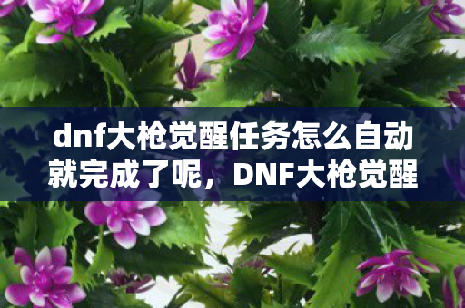 dnf大枪觉醒任务怎么自动就完成了呢，DNF大枪觉醒任务攻略