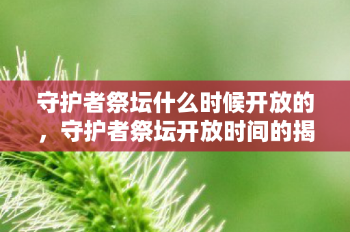 守护者祭坛什么时候开放的，守护者祭坛开放时间的揭秘，一场期待已久的大型活动即将来临