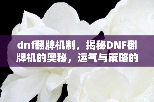 dnf翻牌机制，揭秘DNF翻牌机的奥秘，运气与策略的双重考验
