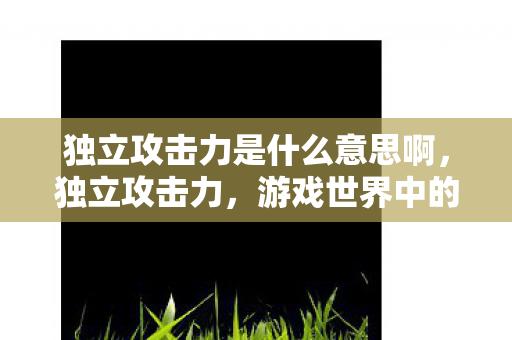 独立攻击力是什么意思啊，独立攻击力，游戏世界中的核心要素解析