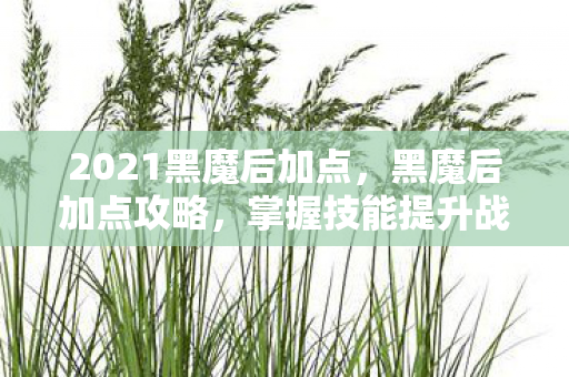2021黑魔后加点，黑魔后加点攻略，掌握技能提升战力
