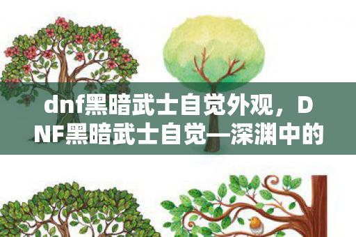 dnf黑暗武士自觉外观，DNF黑暗武士自觉—深渊中的剑术大师之路