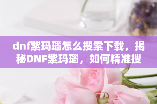 dnf紫玛瑙怎么搜索下载，揭秘DNF紫玛瑙，如何精准搜索获取？