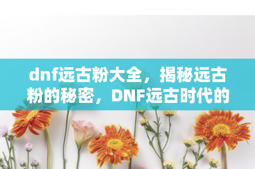 dnf远古粉大全，揭秘远古粉的秘密，DNF远古时代的珍贵回忆