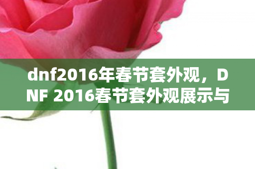 dnf2016年春节套外观，DNF 2016春节套外观展示与解析