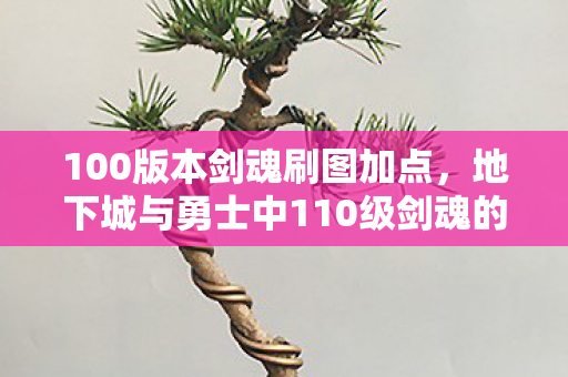 100版本剑魂刷图加点，地下城与勇士中110级剑魂的刷图加点攻略