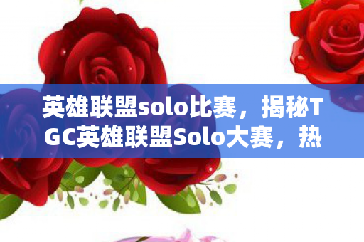 英雄联盟solo比赛，揭秘TGC英雄联盟Solo大赛，热血竞技的舞台