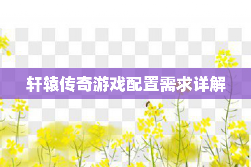 轩辕传奇游戏配置需求详解