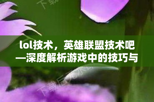 lol技术，英雄联盟技术吧—深度解析游戏中的技巧与策略