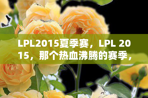 LPL2015夏季赛，LPL 2015，那个热血沸腾的赛季，我们共同见证荣耀时刻
