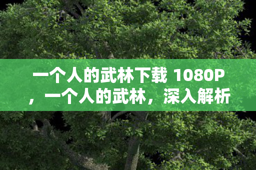 一个人的武林下载 1080P，一个人的武林，深入解析这部经典武侠电影的魅力所在