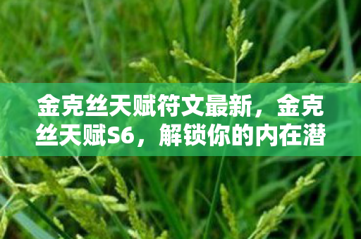 金克丝天赋符文最新，金克丝天赋S6，解锁你的内在潜力