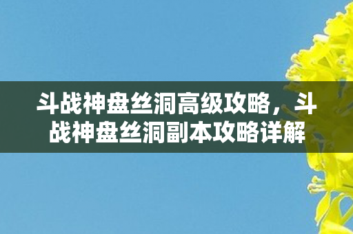 斗战神盘丝洞高级攻略，斗战神盘丝洞副本攻略详解