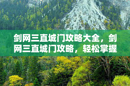 剑网三直城门攻略大全，剑网三直城门攻略，轻松掌握游戏技巧，成为江湖高手！