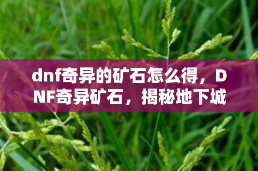 dnf奇异的矿石怎么得，DNF奇异矿石，揭秘地下城中的神秘宝藏
