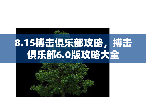 8.15搏击俱乐部攻略，搏击俱乐部6.0版攻略大全