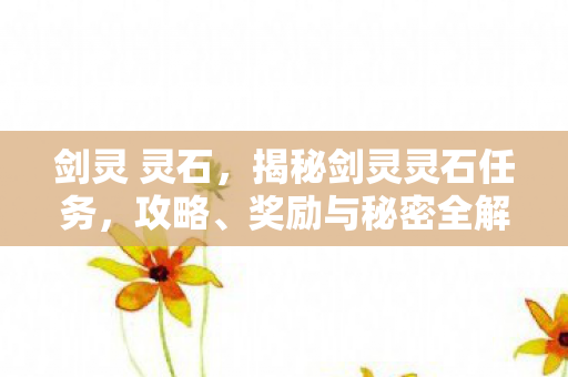 剑灵 灵石，揭秘剑灵灵石任务，攻略、奖励与秘密全解析