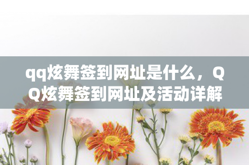 qq炫舞签到网址是什么，QQ炫舞签到网址及活动详解