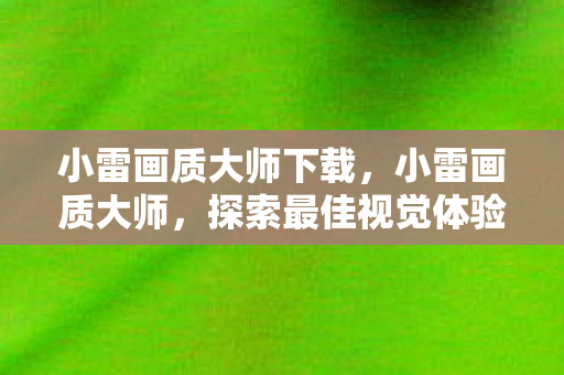 小雷画质大师下载，小雷画质大师，探索最佳视觉体验的秘密