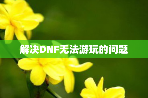 解决DNF无法游玩的问题 解决DNF无法游玩的问题
