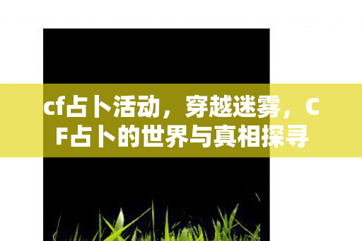 cf占卜活动，穿越迷雾，CF占卜的世界与真相探寻