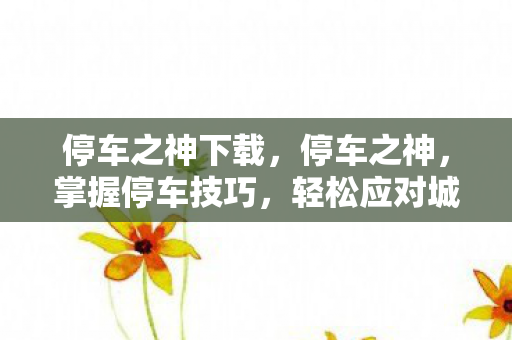 停车之神下载，停车之神，掌握停车技巧，轻松应对城市停车难