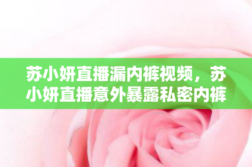 苏小妍直播漏内裤视频，苏小妍直播意外暴露私密内裤，引发网友热议