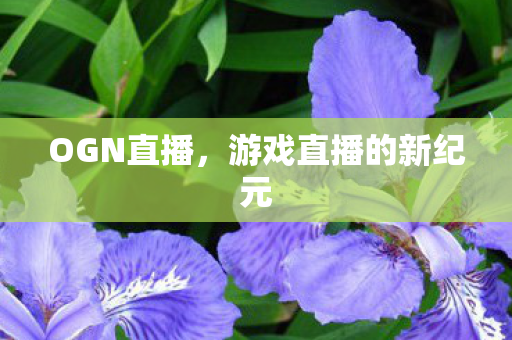 OGN直播，游戏直播的新纪元