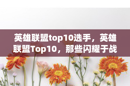 英雄联盟top10选手，英雄联盟Top10，那些闪耀于战场上的英雄之星
