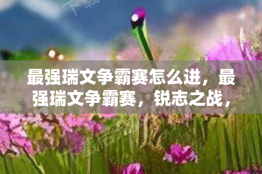 最强瑞文争霸赛怎么进，最强瑞文争霸赛，锐志之战，荣耀之巅