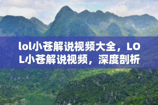 lol小苍解说视频大全，LOL小苍解说视频，深度剖析游戏战术与英雄魅力