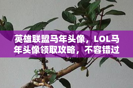 英雄联盟马年头像，LOL马年头像领取攻略，不容错过的限量福利！